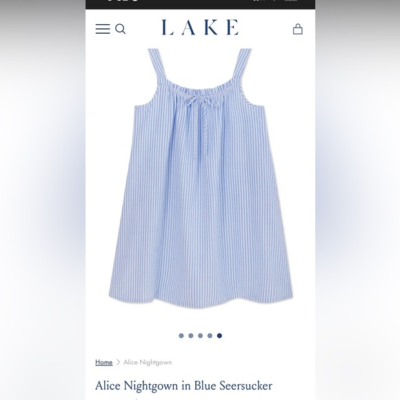 Lake Alice Nightgown in Blue Seersucker - Picture 8 of 8